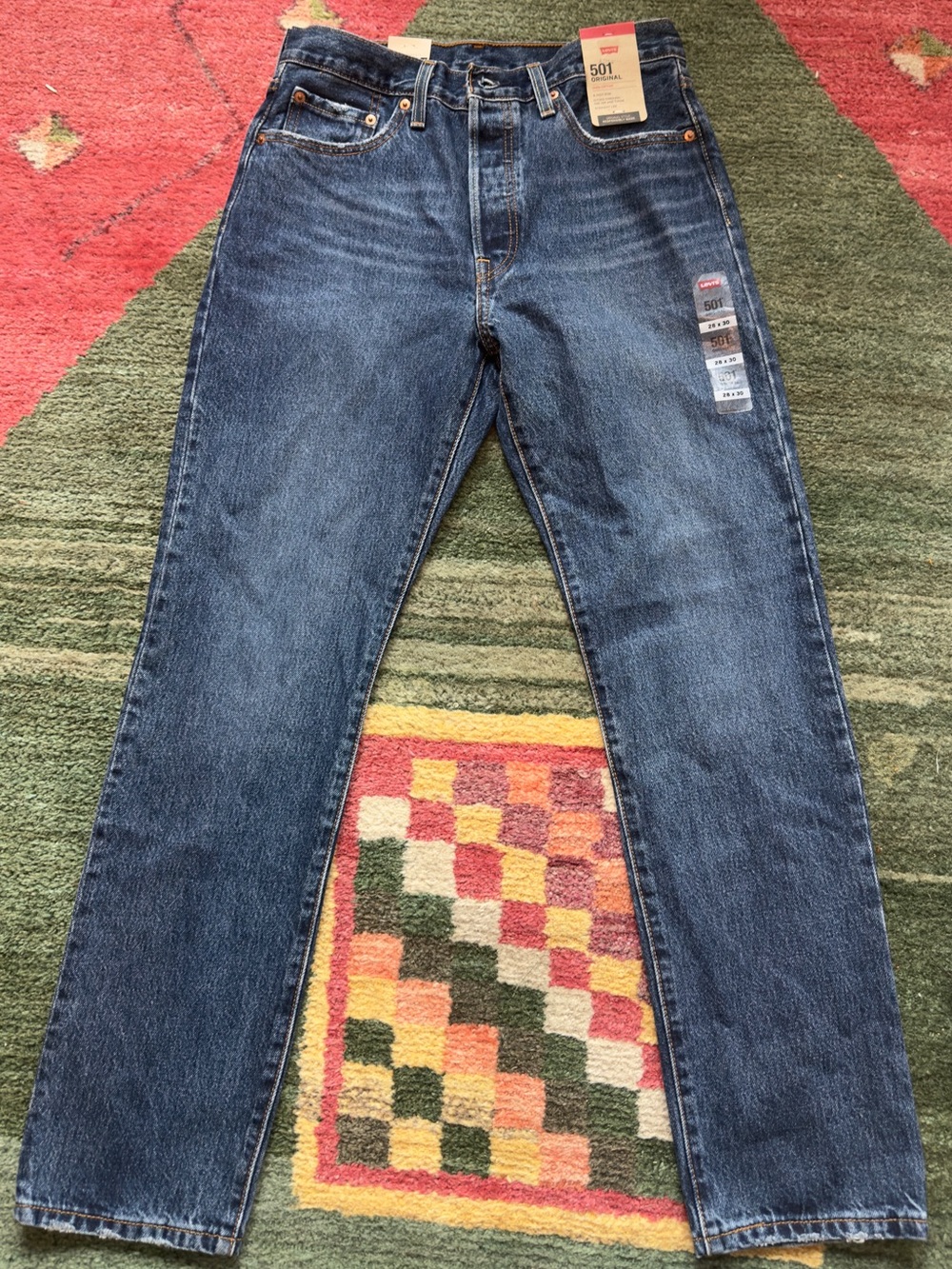 Men’s Levi's Blue 501 Original Straight Jeans - Classic Denim 28-30